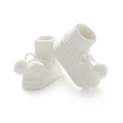 Zapatos primeros pasos bebé antideslizantes de punto suaves y cálidos