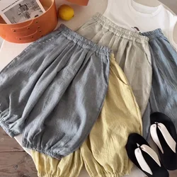 Pantalones niño de verano color sólido, holgados y cómodos