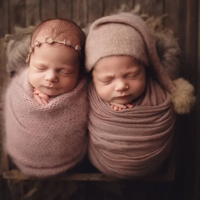 Gorro y manta para bebé estilo newborn