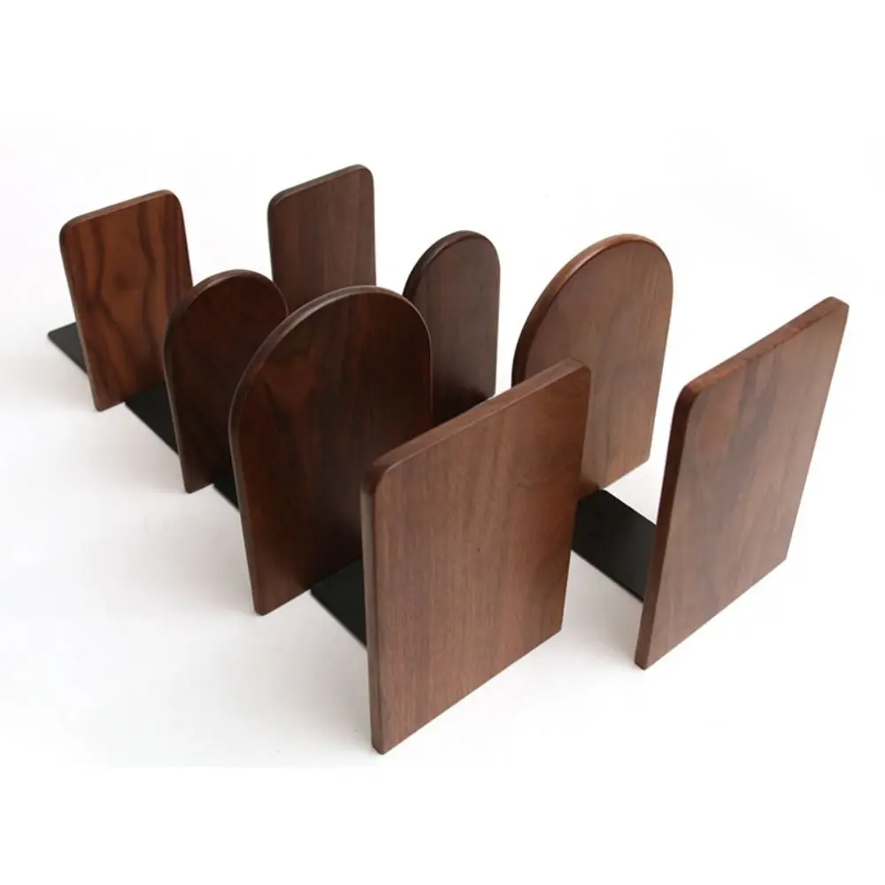 Sujetalibros de madera natural resistentes para escritorio y libros - imagen 4