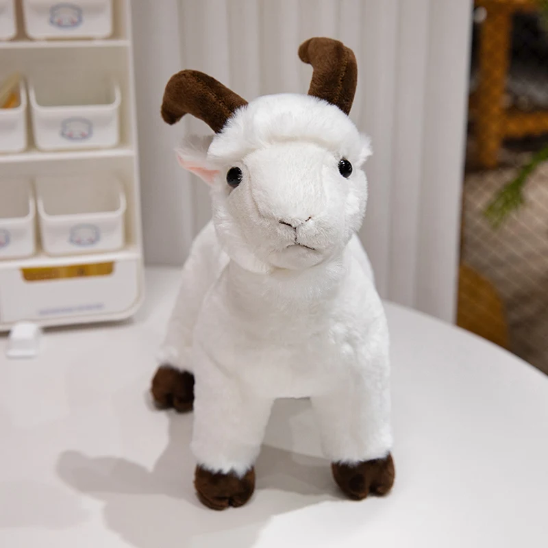 Peluche oveja animal realista blanco, tacto suave para regalar - imagen 2
