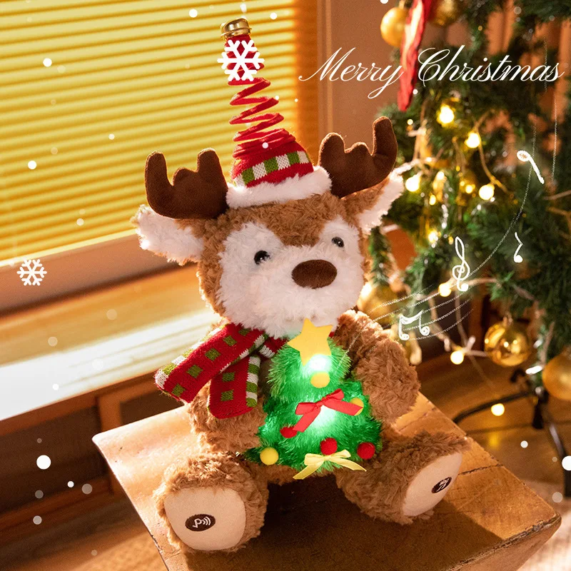 Reno de peluche parlante eléctrico que canta y baila de Navidad - imagen 5