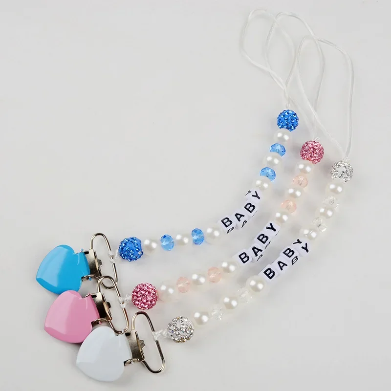 Cadena anticaída para chupete de cristal de arcilla corazón - imagen 3
