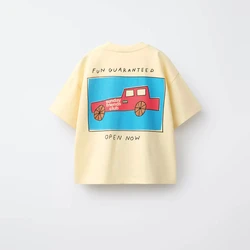 Camiseta de algodón manga corta con estampado veraniego