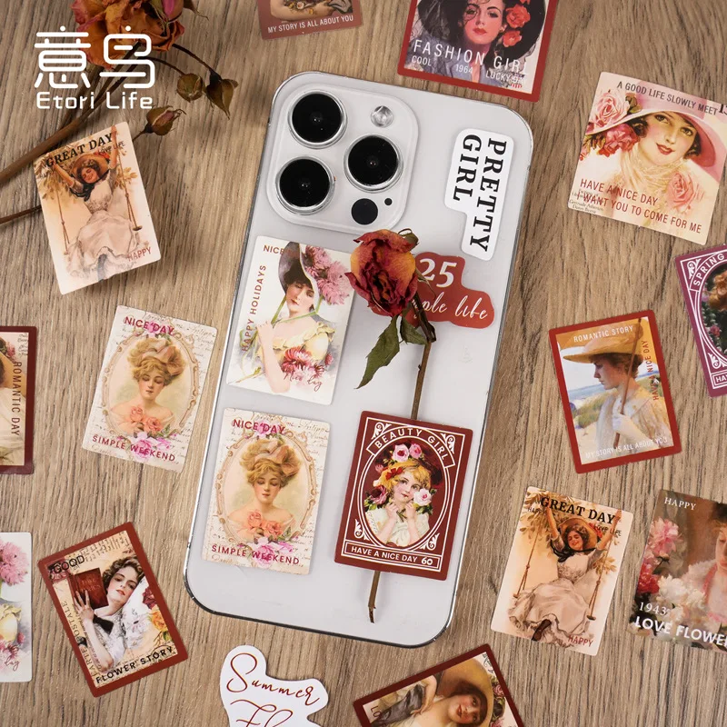 Pegatinas autoadhesivas Lady Pink decorativas para álbumes y diarios - imagen 2