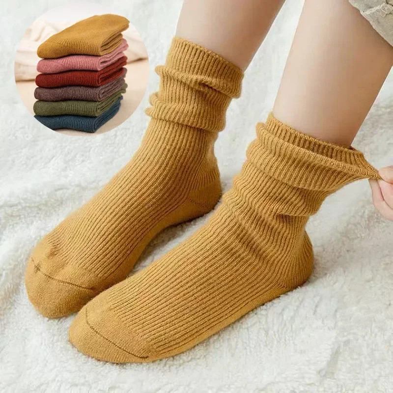 Calcetines térmicos de lana para bebés y niños - color sólido - imagen 3
