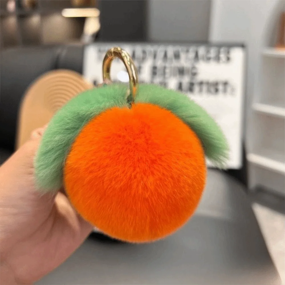 Fruitthema llavero de peluche melocotón rosa suave, estilo tierno - imagen 5