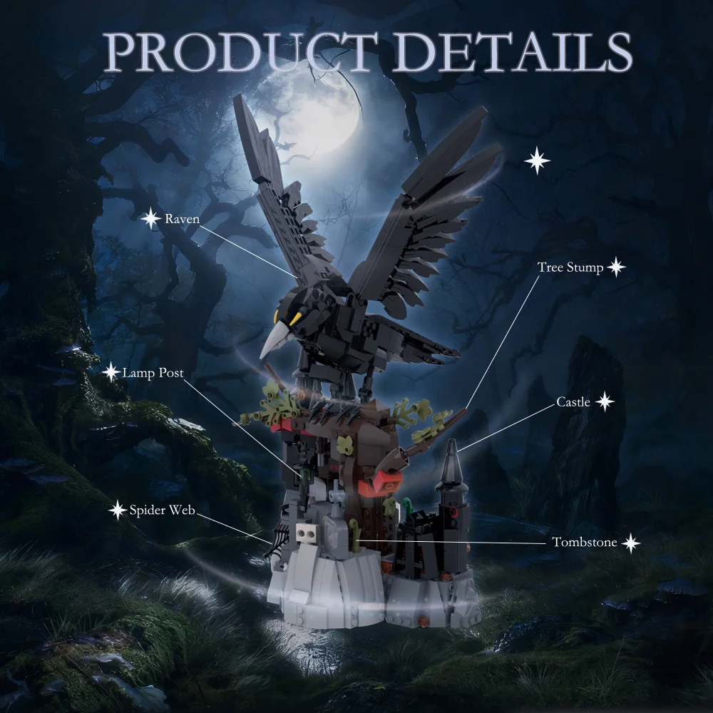 Bloques de construcción Raven luna con castillo arbóreo infantil - imagen 5