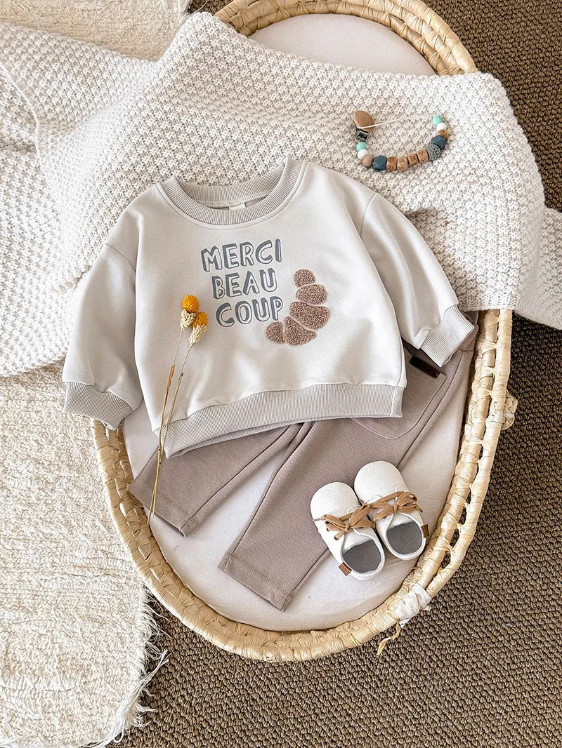 MILANCEL conjunto de bebé sudadera con capucha y pantalón de otoño - imagen 5