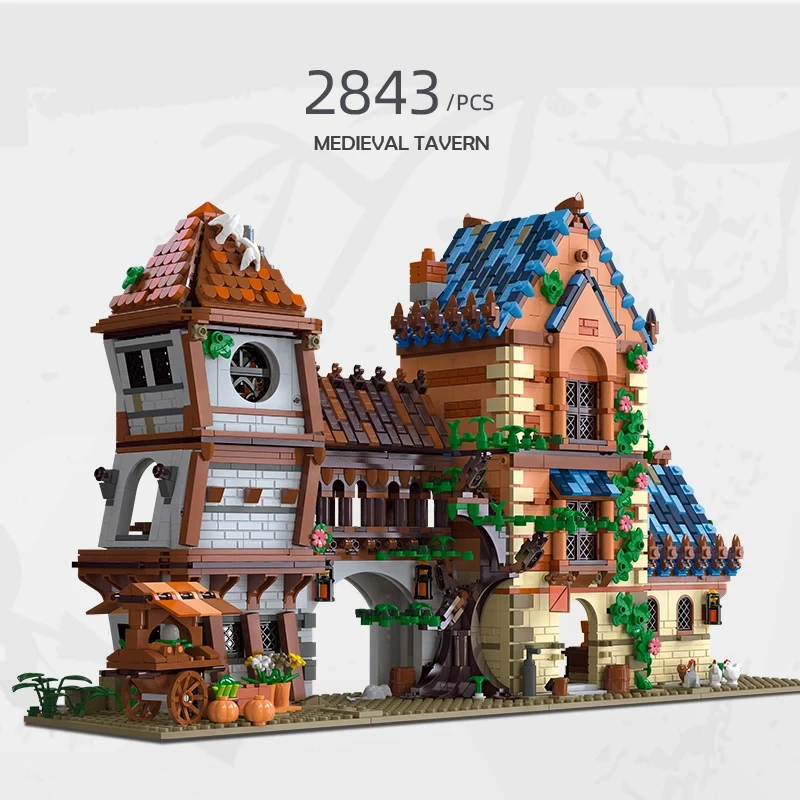Set de construcción medieval taberna – Ladrillos creativos para adultos - imagen 2