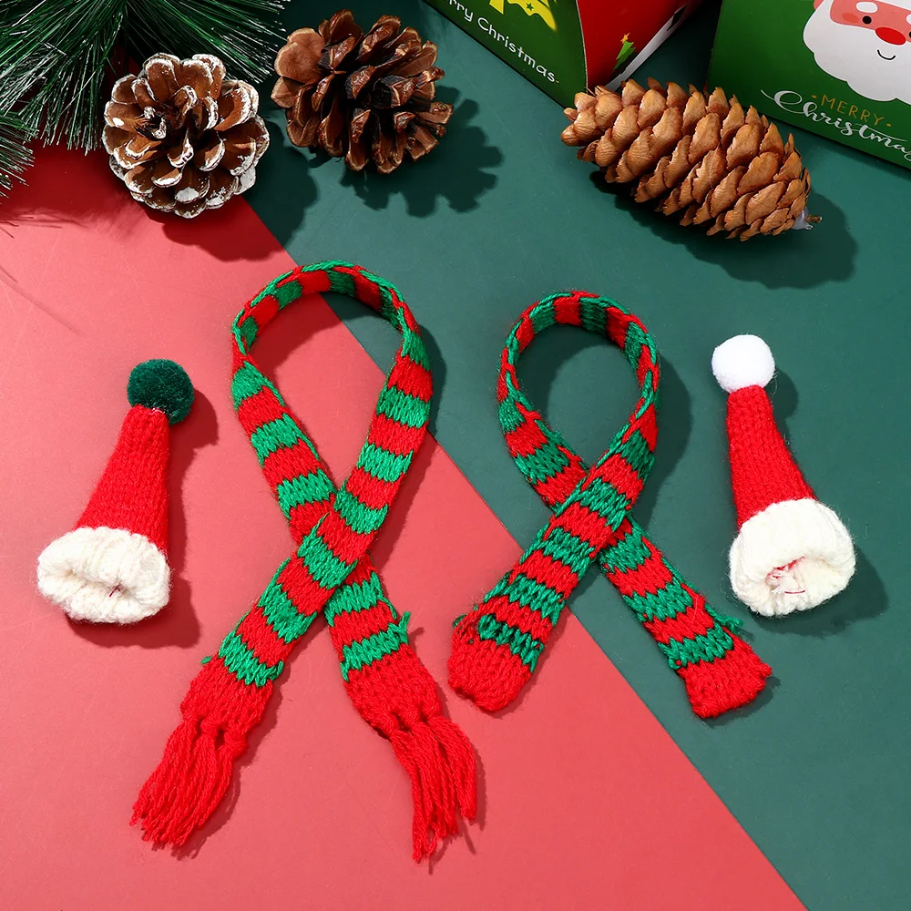 Gorro navideño de lana artesanal para muñecas - imagen 2