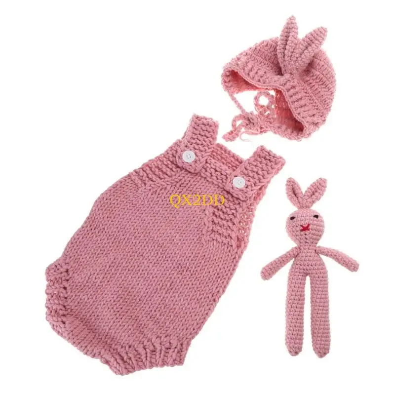 Conjunto de pelele de conejo para fotos de recién nacido - imagen 2