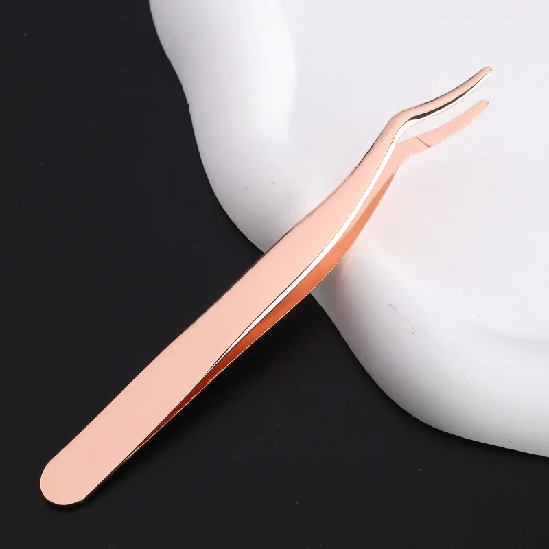 Pinzas de acero inoxidable para pestañas postizas de maquillaje - imagen 2