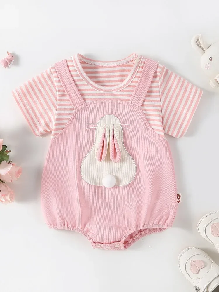Body bebé niña rayas conejito estilo coreano verano 2026 - imagen 5