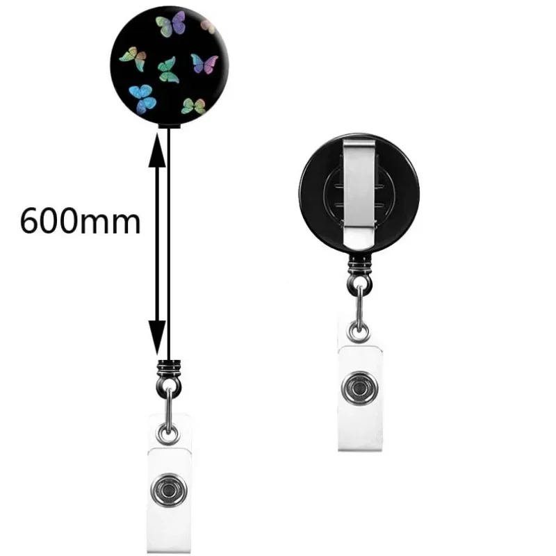 Porta credencial retractil mariposa - Carrete para insignias - imagen 5