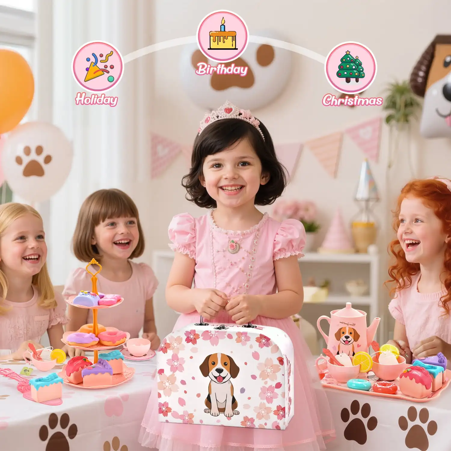 Juego de té princesa con tazita y platito para niñas - imagen 4