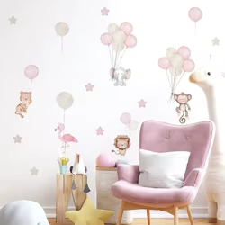 Pegatinas de pared para habitación infantil con elefante y estrellas