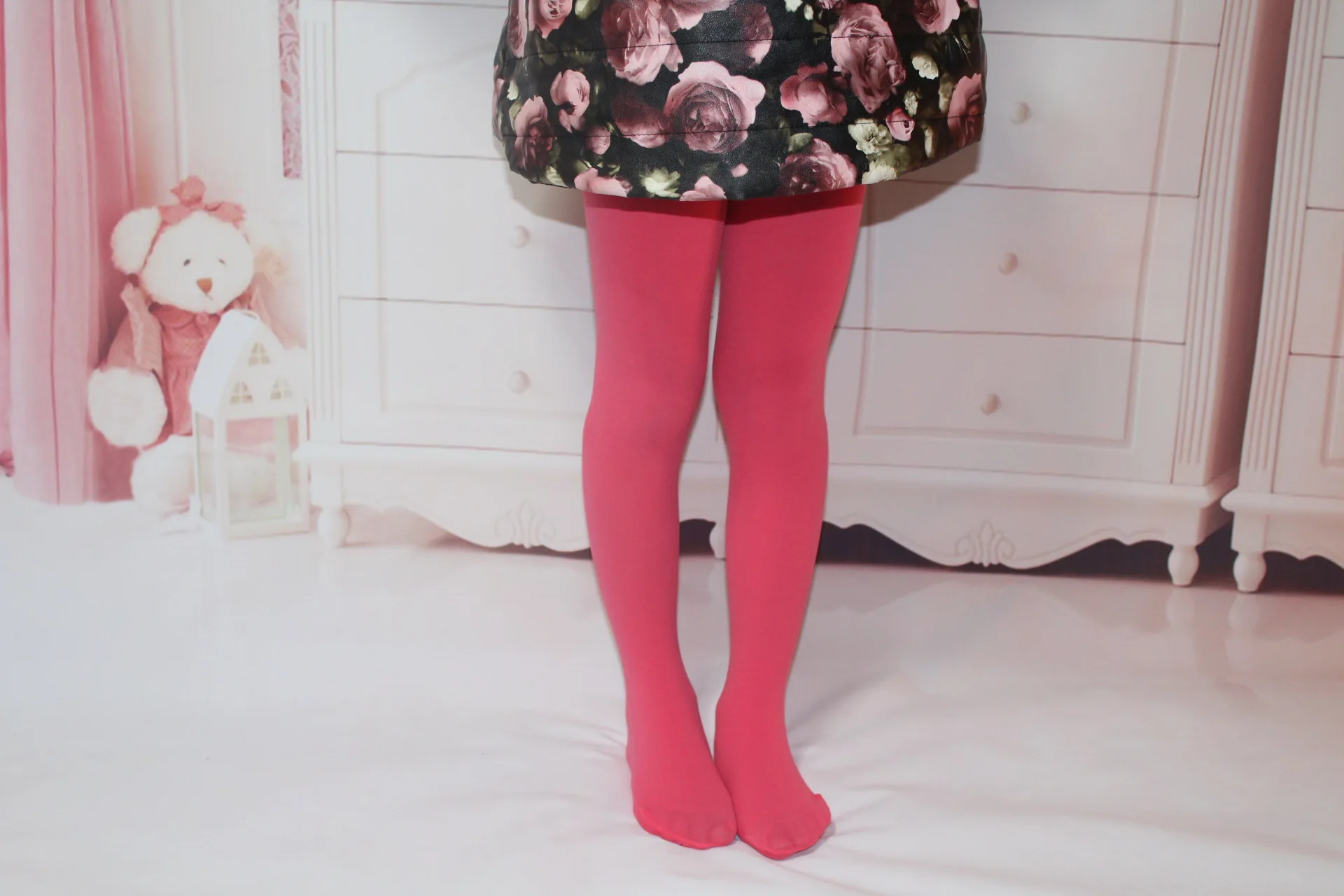 Pantimedias de ballet terciopelo para niñas – Blancas y negras - imagen 5