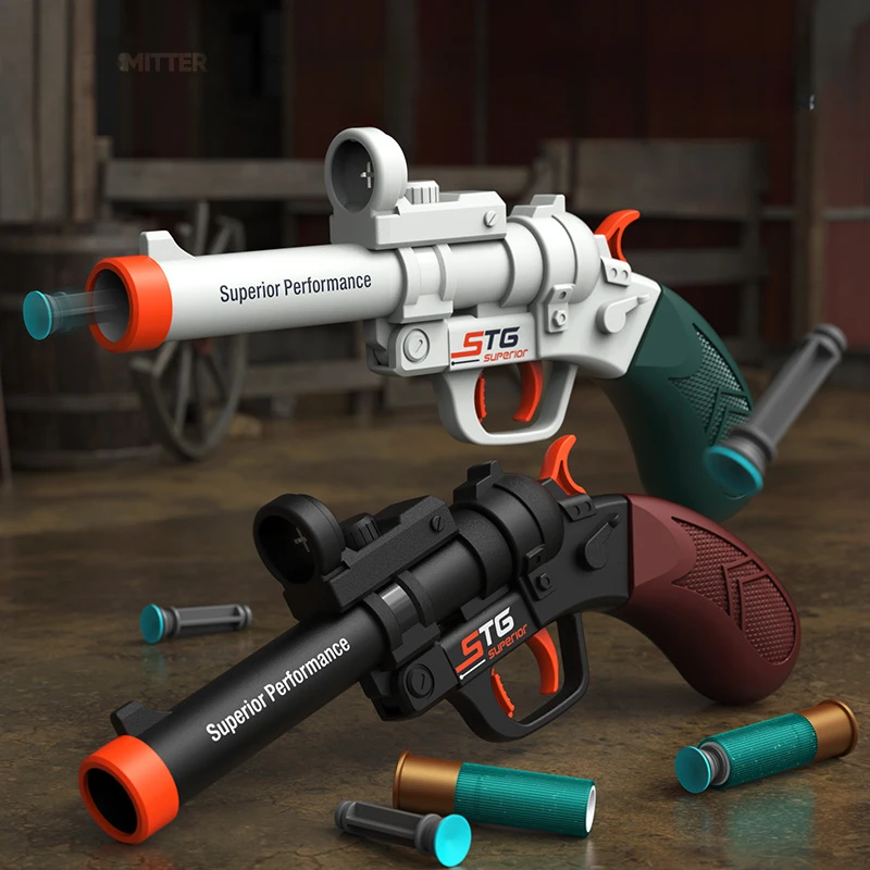 Pistola de juguete vintage lanzadora de balas blandas - imagen 3