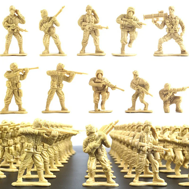 ZYF soldaditos de juguete plástico, set poses militares - imagen 2