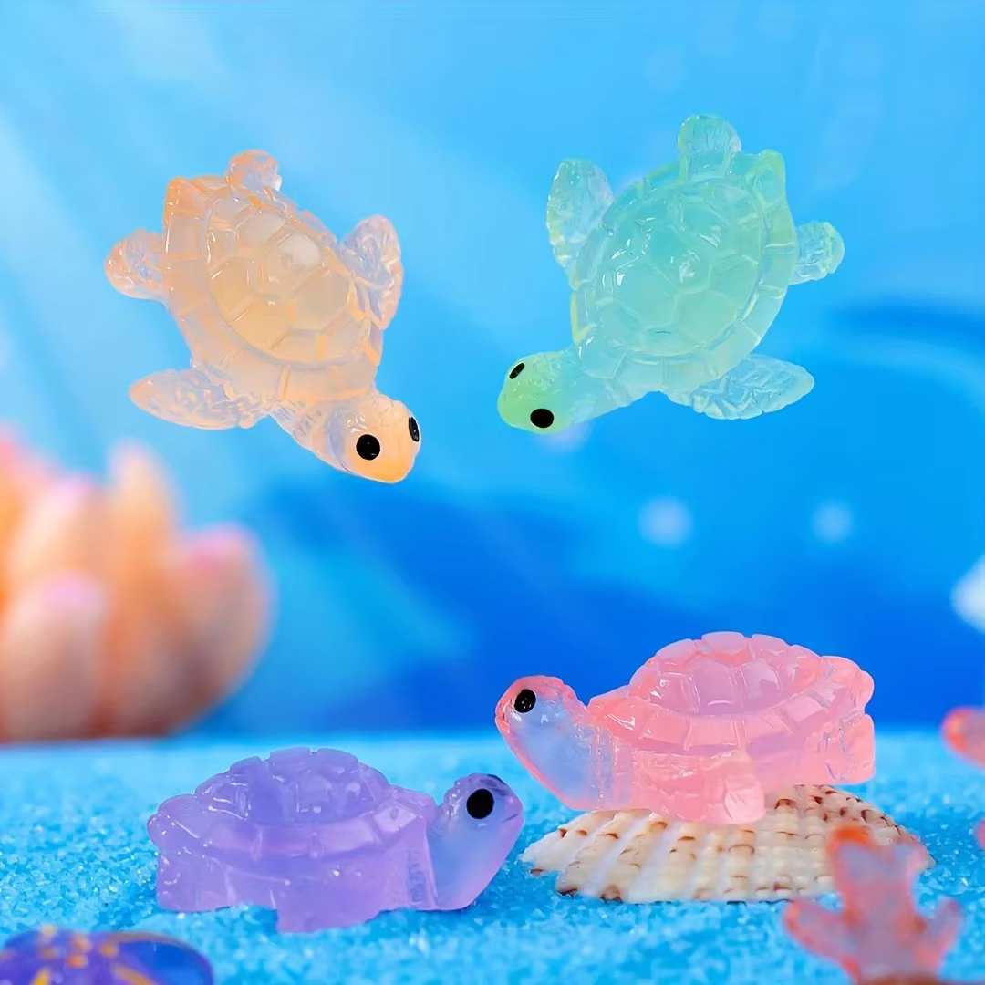 Tortugas miniatures luminosité de resina - 10 piezas decorativas para habitación infantil - imagen 4