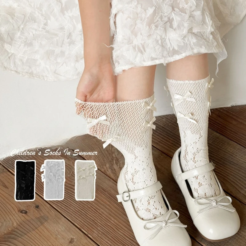 Calcetines altos finos de verano para niña – jacquard princesa