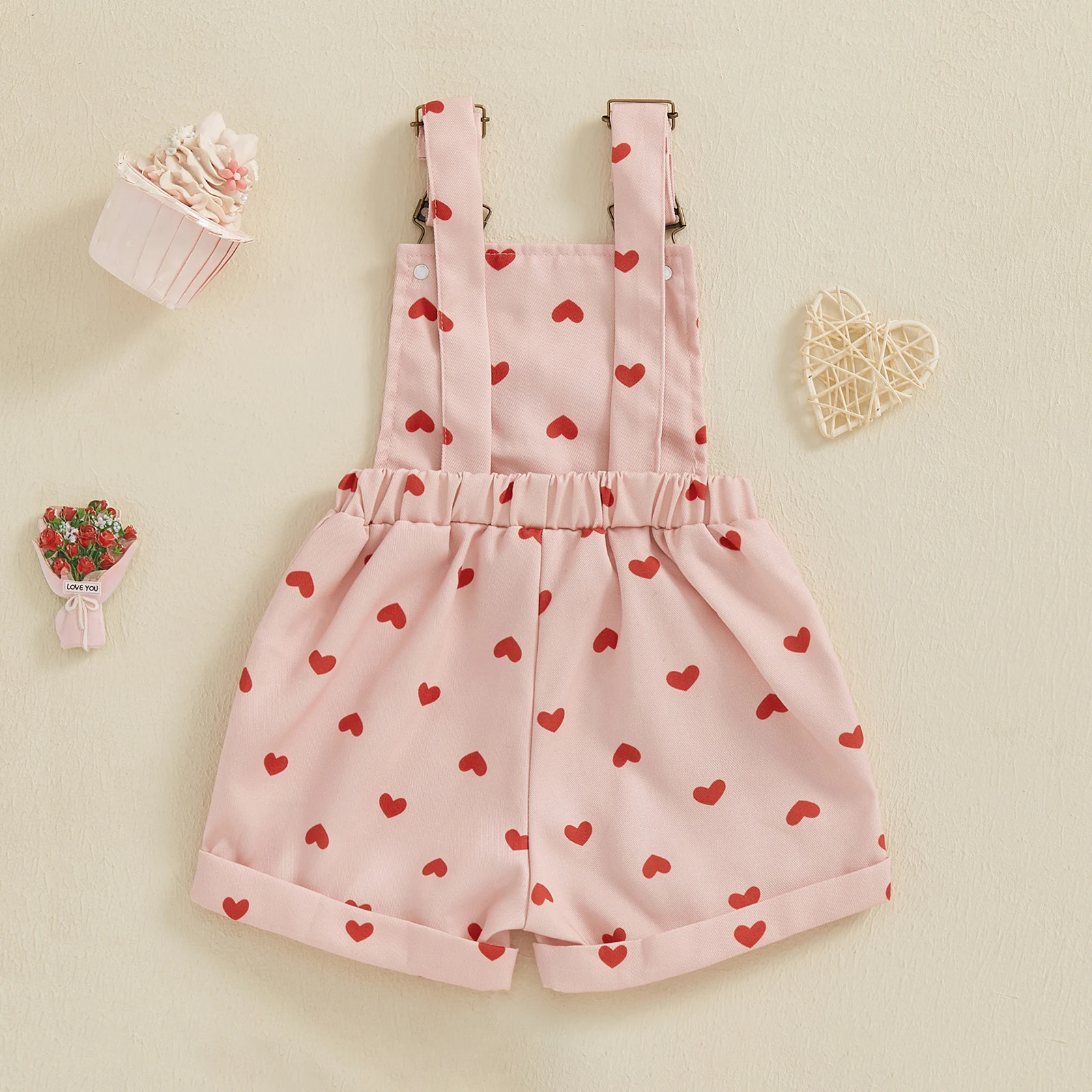 BeQeuewll pelele de tirantes para niña con corazón de princesa - imagen 3
