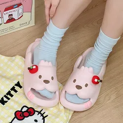 Pantuflas antideslizantes transpirables con oso 3D de frutas