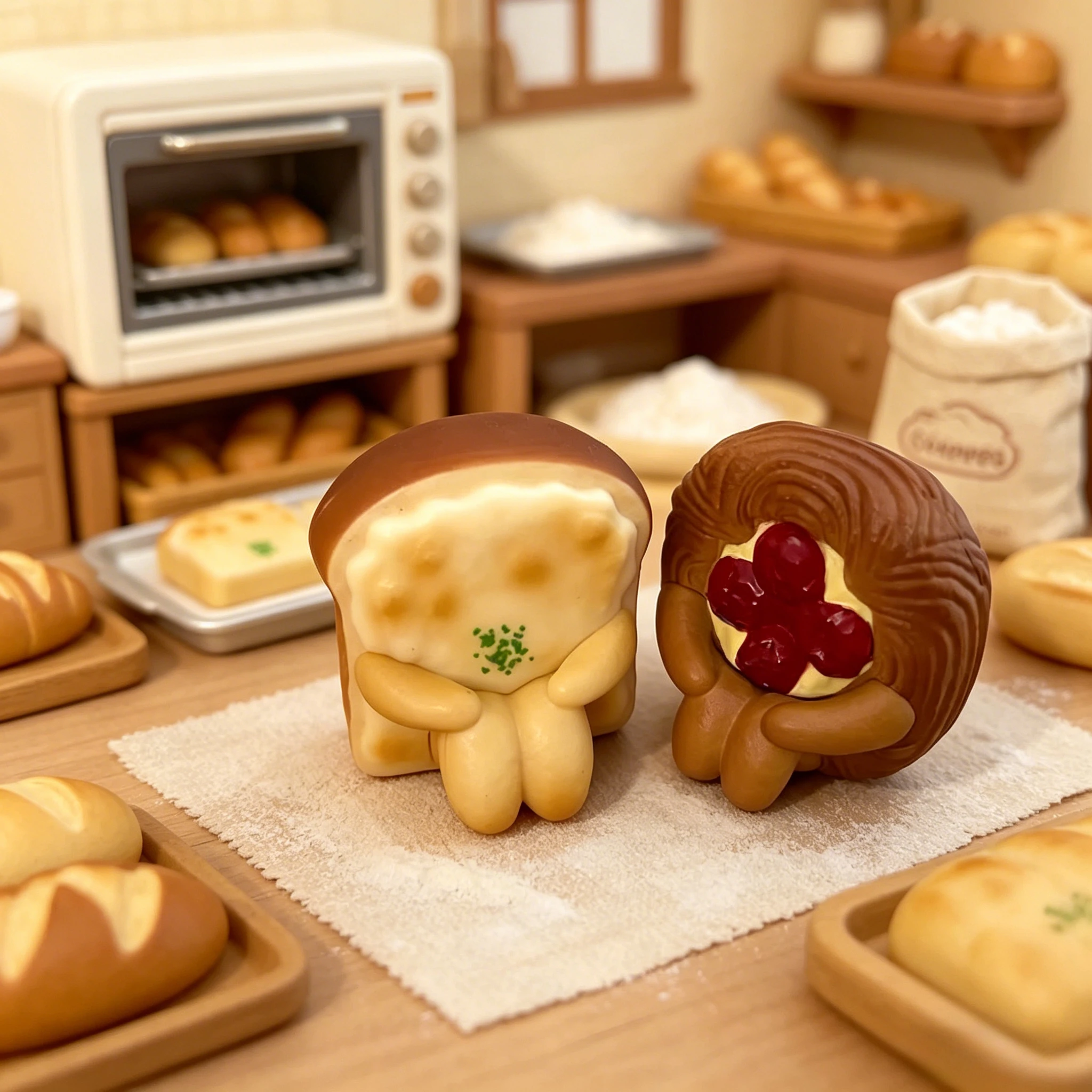 Machiboke figuras gacha coleccionables de panadería con luz nocturna - imagen 5
