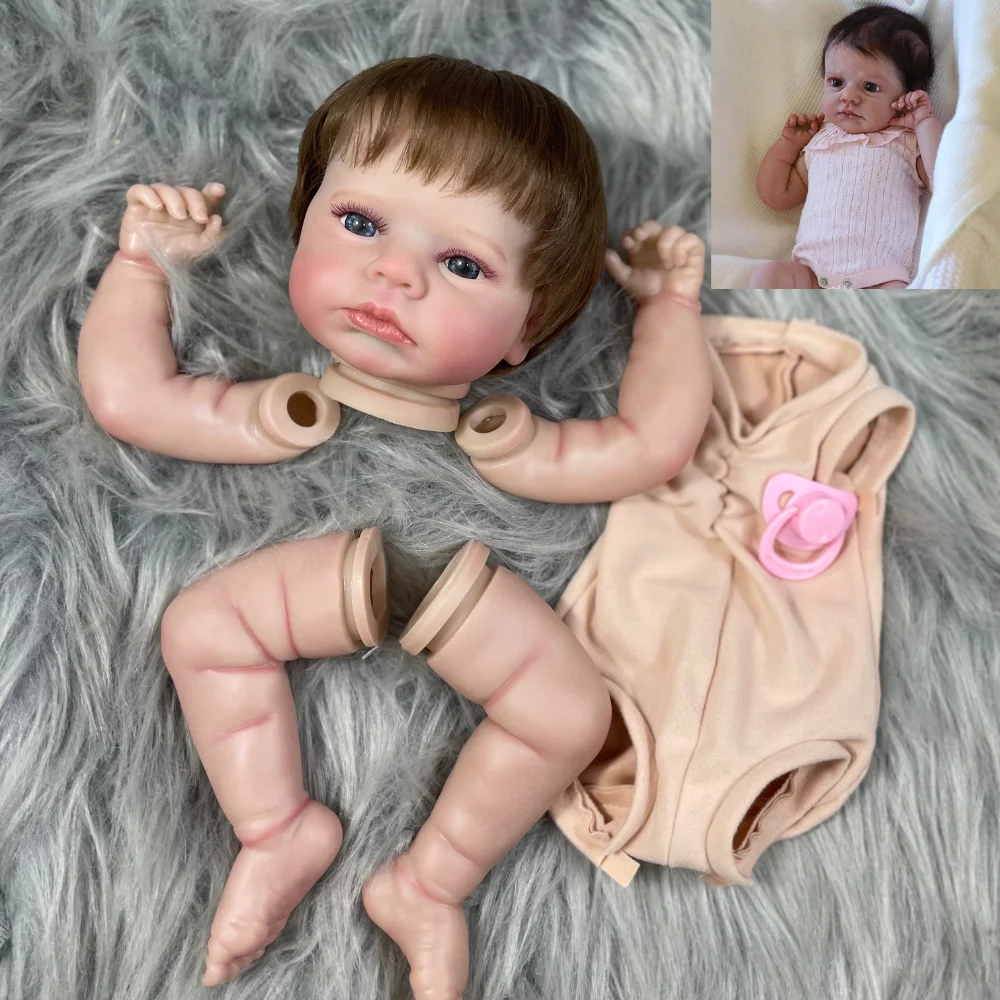 Muñeca realista LouLou Awake con ojos azules y pelo enraizado