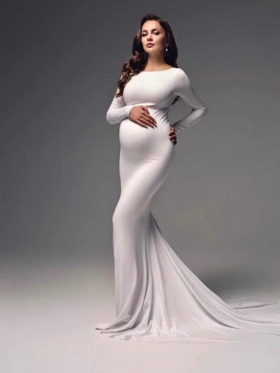 Vestido de maternidad negro manga larga