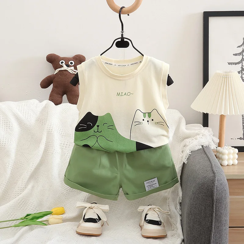Chándal deportivo infantil de verano – chaleco y pantalones cortos