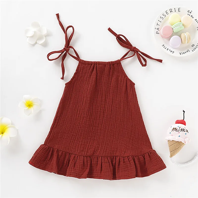 Vestido verano algodón transpirable para niña – Halter ajustable - imagen 4