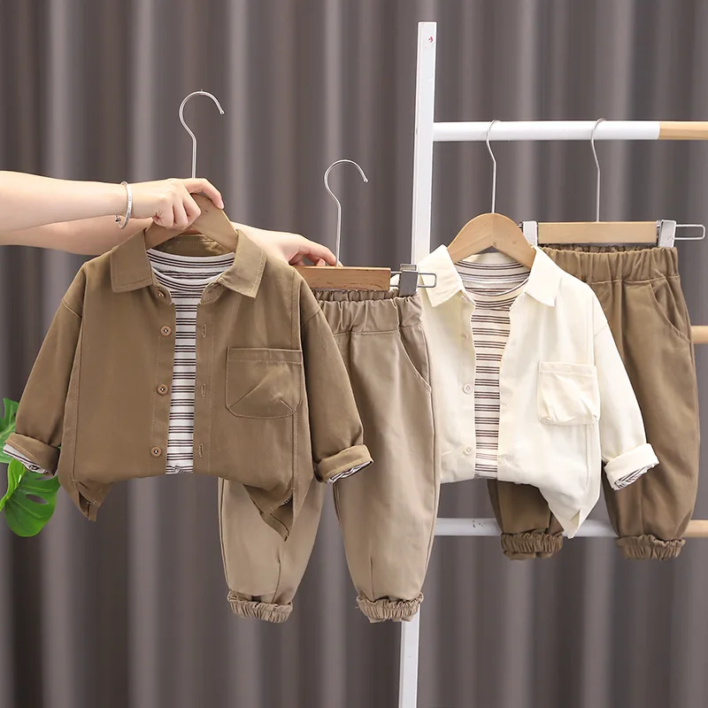 Conjunto de otoño para bebé de 3 piezas: camisa, camiseta y pantalón - imagen 5