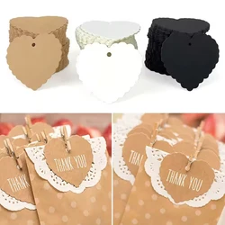 Etiquetas kraft con corazón para regalos y marcado hecho a mano
