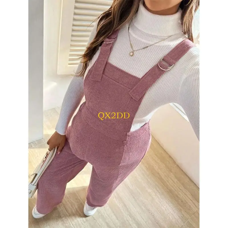 Mono premamá de pana elástica para otoño e invierno, cintura ajustable - imagen 4