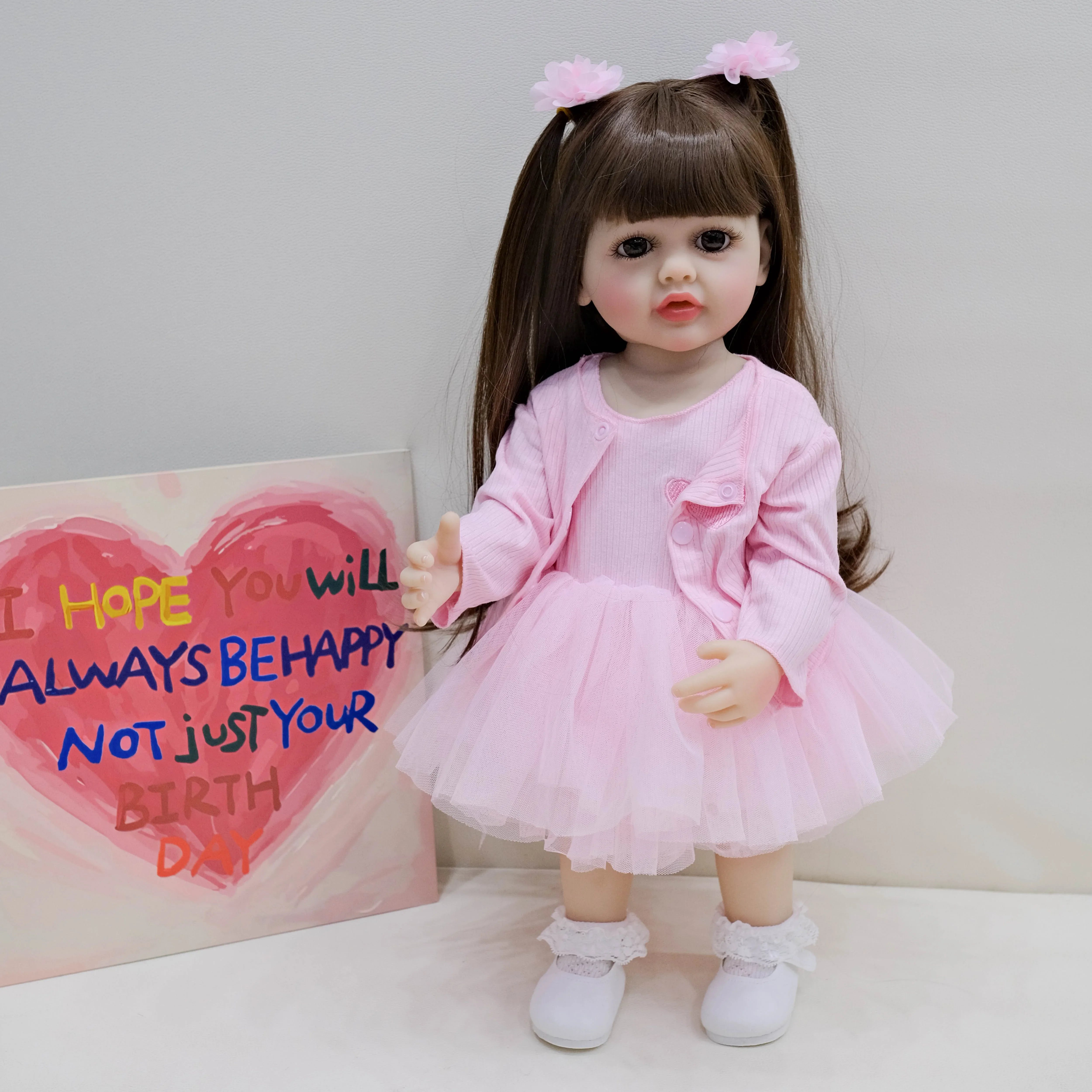 Muñeca reborn realista de silicona suave estilo princesa para niñas - imagen 5
