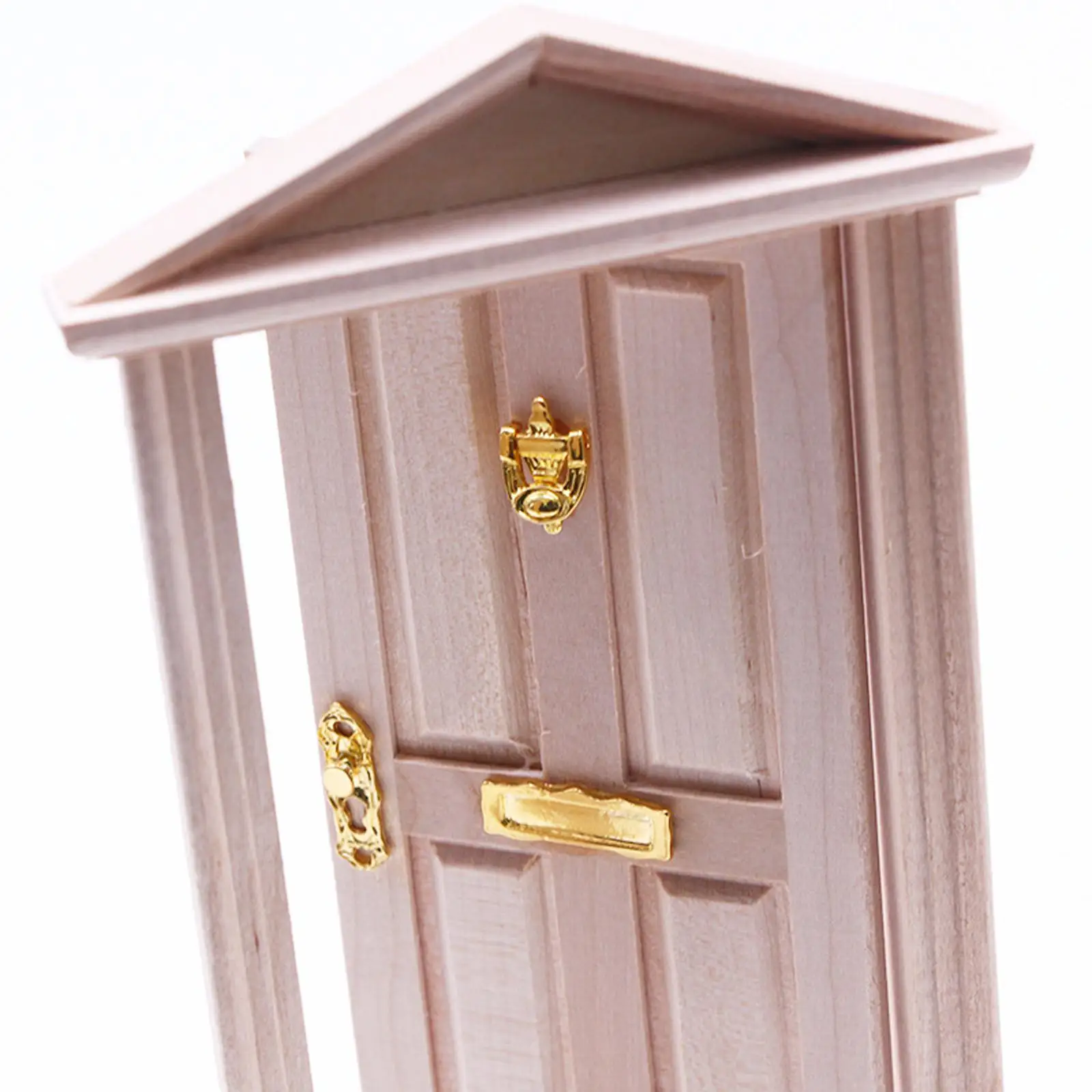 Puerta de madera para casa de muñecas en miniatura
