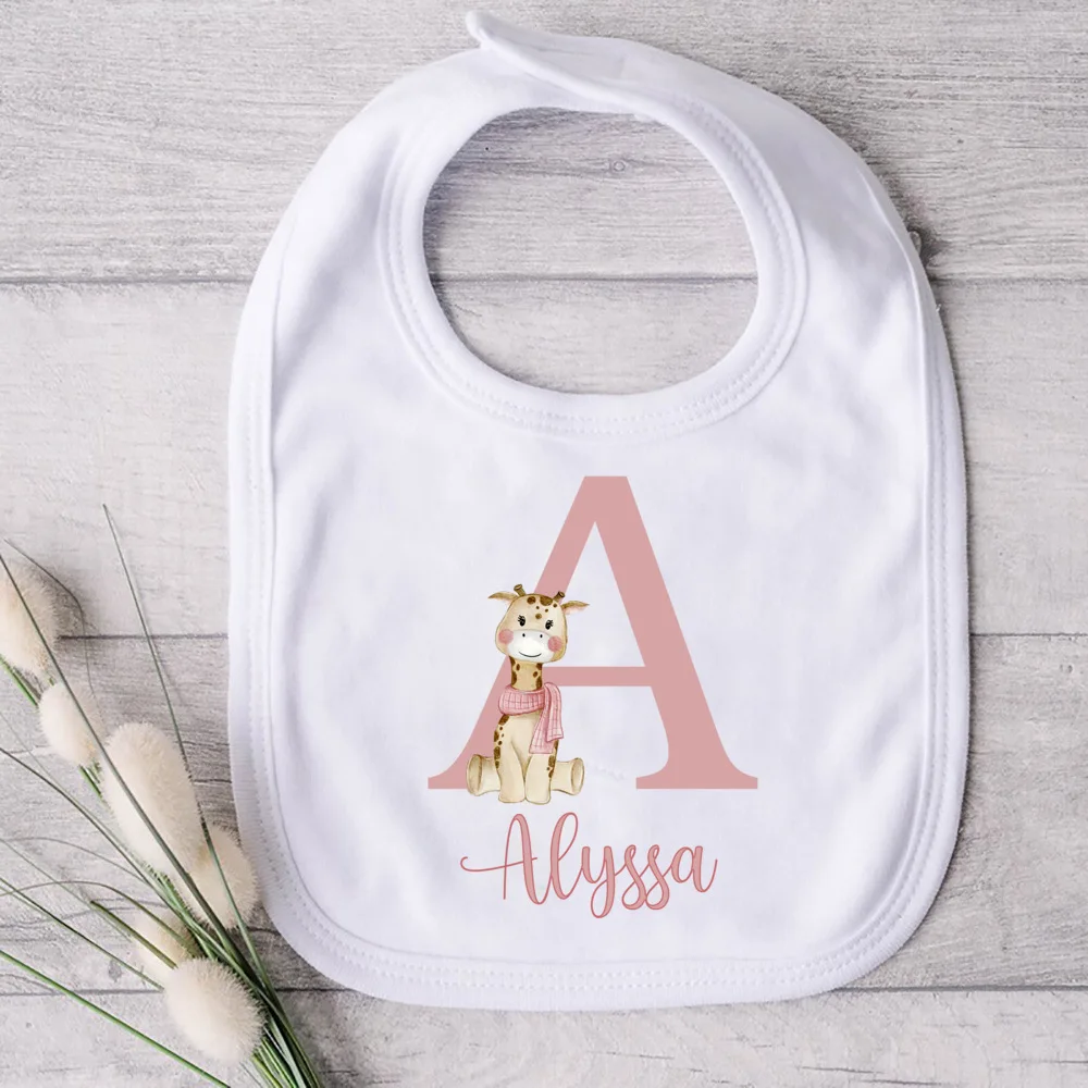 Babero personalizado para bebé con inicial de ciervo – regalo bautizo - imagen 5