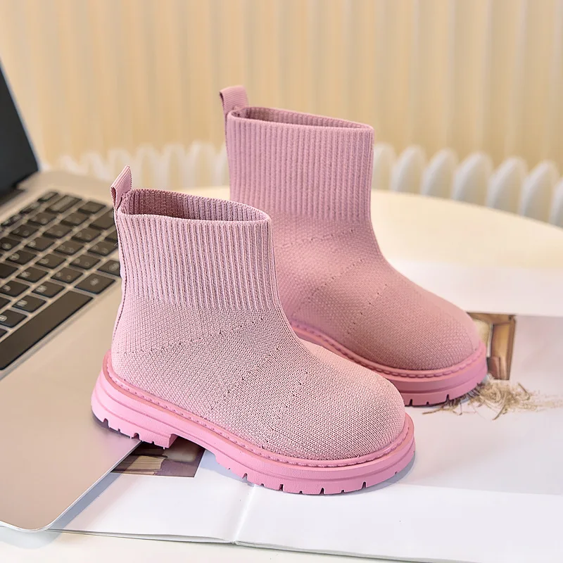 Botas infantiles de invierno de estilo británico con suela plana - imagen 4