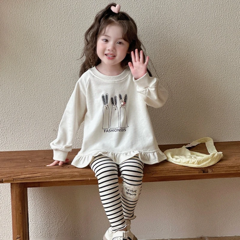 Conjunto de niña de sudadera con capucha y pantalón – estilo coreano - imagen 4