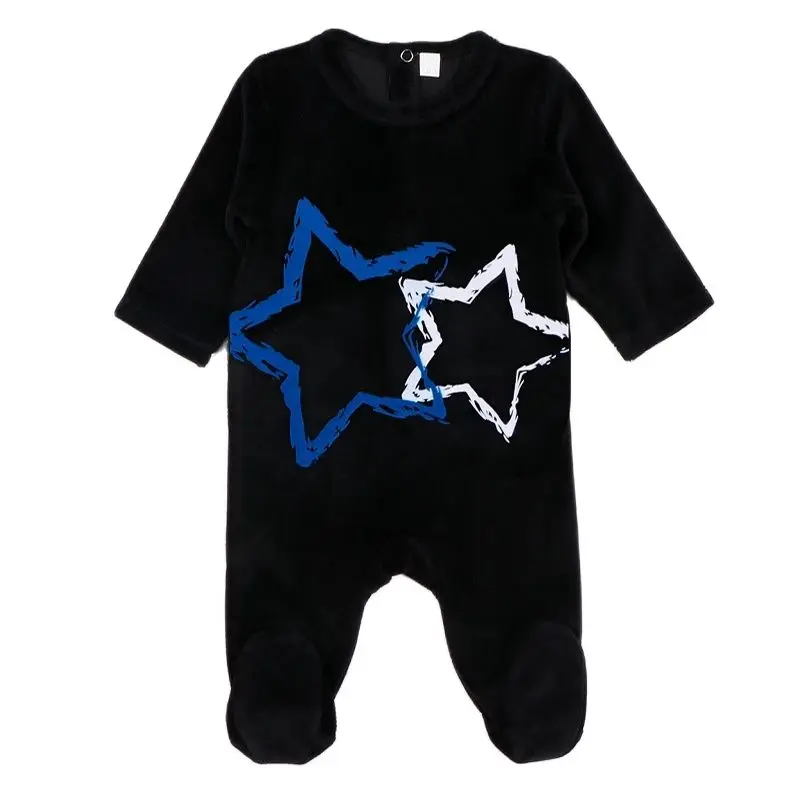 Pijama mameluco bebé de terciopelo manga larga con estampado estrellas - imagen 3