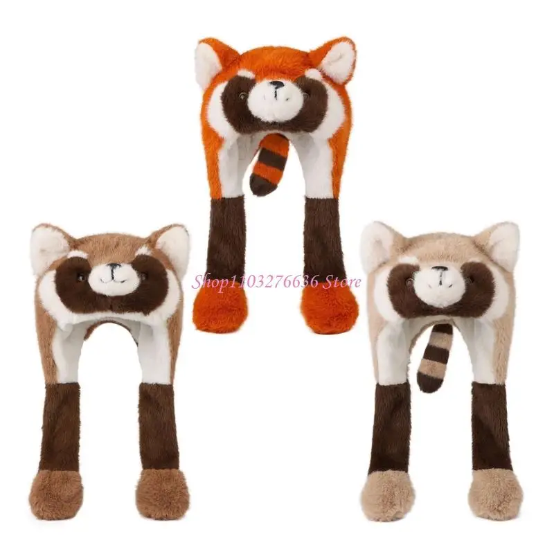 Gorro mapache para bebé con orejas móviles y diseño animado
