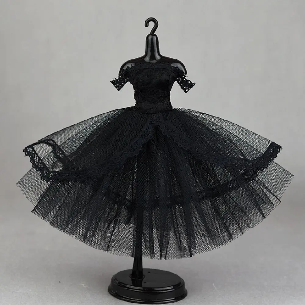 Vestido de muñeca Blythe negro multicapa para fiesta con encaje - imagen 2