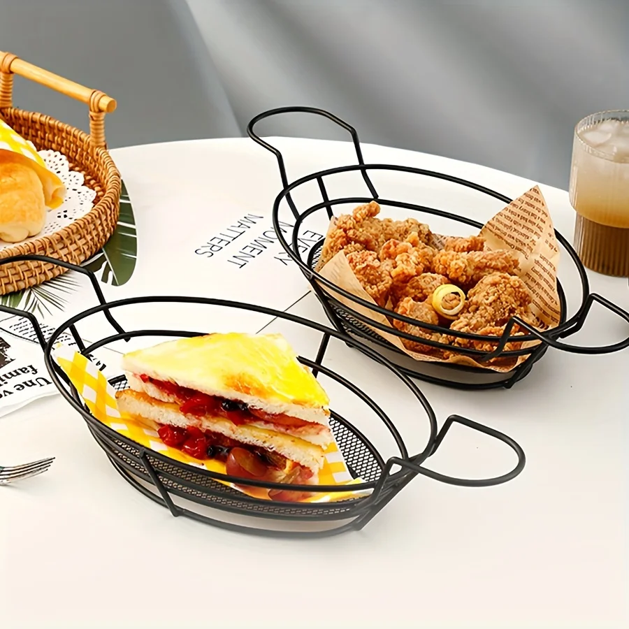 Cesta para aperitivos de acero inoxidable y patatas fritas caseras - imagen 3