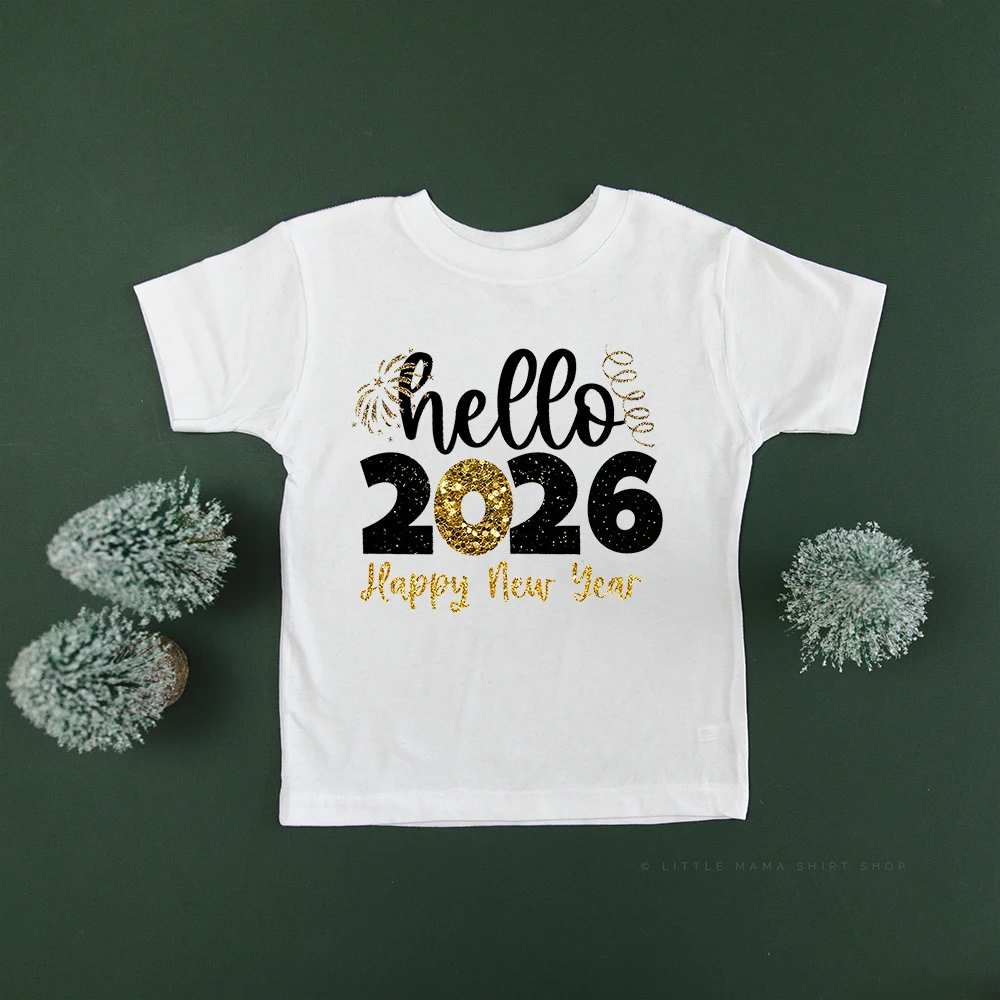 Hello 2026 Camiseta infantil con motivo Feliz Año Nuevo - imagen 2