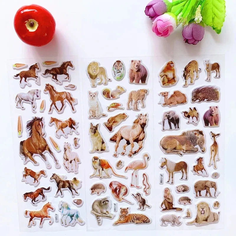 Pegatinas 3D kawaii de animales para cuadernos infantiles - imagen 2