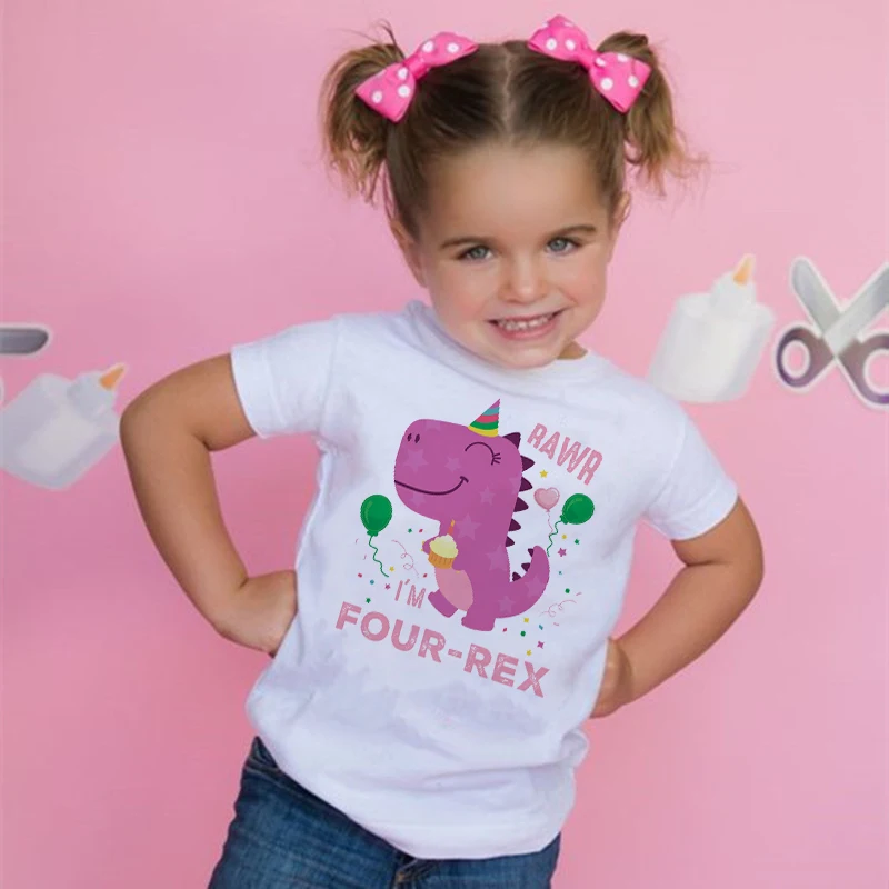 Camiseta de dinosaurio para niña – Estampado infantil divertido - imagen 4