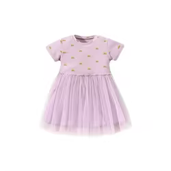 Vestido de Princesa Morado Transpirable para Niña – Verano