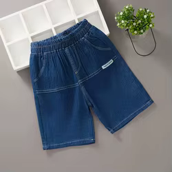 Pantalones cortos de mezclilla elásticos para niños y niñas